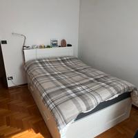Struttura letto/contenit/testiera bianco