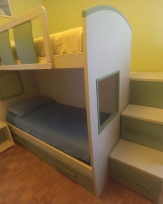 Letto a castello, corridoio e 3° letto a scomparsa