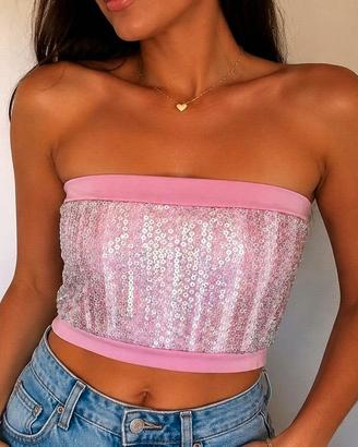 TOP DOPPIATO CON RETINA DI PAILLETTES  *NUOVO*