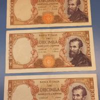 REPUB  ITALIANA BANCONOTE LIRE 10.000 MICHELANGELO
