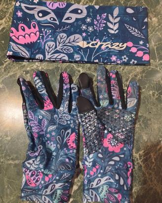 Completo guanti S e bandana Crazy donna