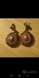 Orecchini pendenti multicolore donna