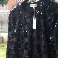 Giacca kontatto 3/4 nero donna