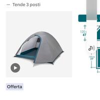 Tenda da campeggio 3 posti Decathlon
