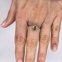 ANELLO ORO 18kt. CON DIAMANTI E ZAFFIRO GIALLO