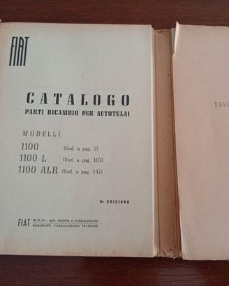 Fiat 1100 L ALR Catalogo Ricambi Originale 1954