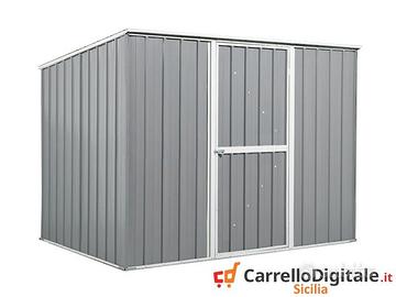 Casetta box giardino Acciaio 260x185 grigio chiaro