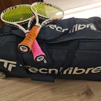 coppia racchette tecnifibre più borsone trolley 