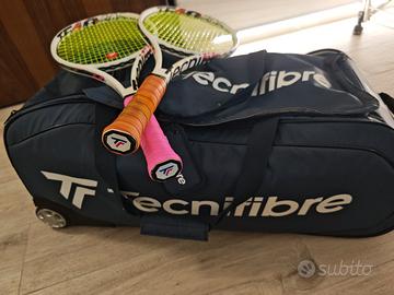 coppia racchette tecnifibre più borsone trolley 