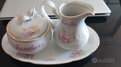 Set zuccheriera e bricco latte. Ceramica Limoges