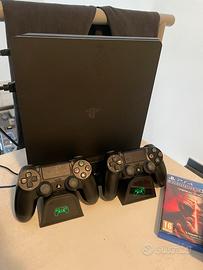 ps4 slim+ base di ricarica + 2 joystick + 3 giochi