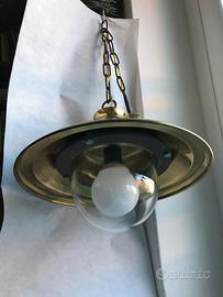 Lampadario vintage stile nautico  ottone