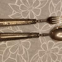 Posate vintage con manicoin argento 800