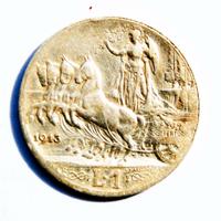 Moneta "1 LIRA "in Argento cd. "QUADRIGA" 1913