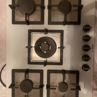 Piano cottura gas Bosch 5 fuochi vetro bianco top