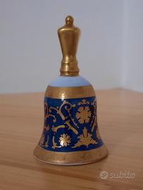 Campanella in ceramica blu e oro Meissen