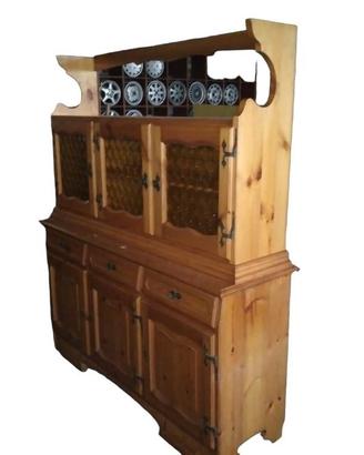 Piattaia In Legno In 2 Pezzi Stile Montanaro