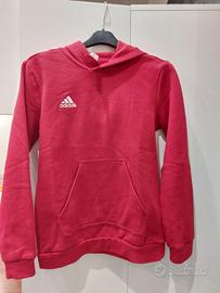 FELPA ADIDAS BAMBINO ROSSA TG 140 ANNI 9/10
