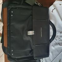 borsa porta PC 15" in tessuto e pelle Piquadro