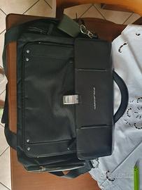 borsa porta PC 15" in tessuto e pelle Piquadro