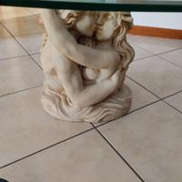 Tavolo da salotto ovale in cristallo