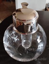 Caraffa/brocca in cristallo e silver plated Vilca 