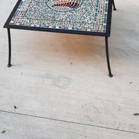 Tavolino da esterno in ferro e mosaico Bisazza