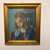 QUADRO RICAMO MEZZO PUNTO - MADONNA