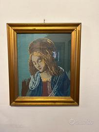 QUADRO RICAMO MEZZO PUNTO - MADONNA