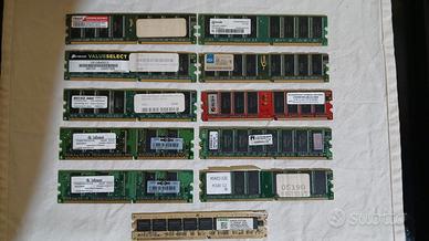 Lotto 11 Banchi Ram DDR-SDRAM 7 pezzi da 1GB