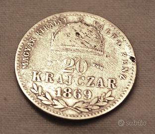 20 KRAJCAR UNGHERIA IN ARGENTO 1869 KB (MB)