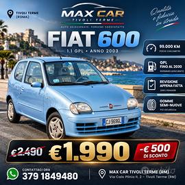 FIAT 600 1.1 FIER• GPL 2030 •99000 km•NEOPATENTATO