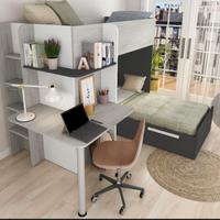 Modulo letti castello con scrivania