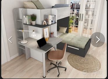 Modulo letti castello con scrivania