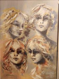Umberto Bianchini - Olio su Tela 50x70 cm - Volti