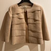Giacca donna beige con manica a tre quarti
