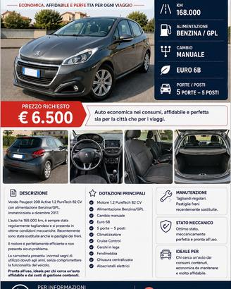 PEUGEOT 208 1° serie PureTech 82 5p. GPL Active