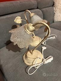 Lampada da comodino Vintage ferro stile floreale