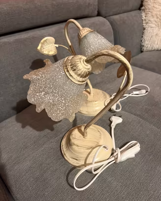 Lampada da comodino Vintage ferro stile floreale