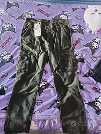 pantaloni cargo verdi/army green pe4 uomo o donna