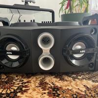 cassa audio bluetooth AEG con mixer dj e karaoke