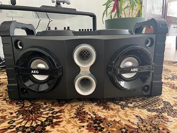 cassa audio bluetooth AEG con mixer dj e karaoke
