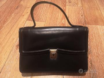 Borsetta a Mano Vintage in Pelle Nera