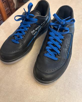 Off-White X Air Jordan 2 Low “Black/Blue” taglia 4