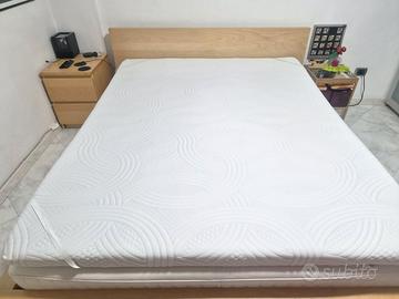 Letto completo 160x200cm rete materasso topper