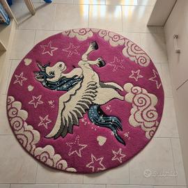 Tappeto rotondo unicorno - diametro 118 cm