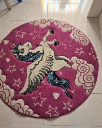 Tappeto rotondo unicorno - diametro 118 cm