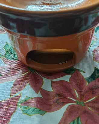 Set 6 scaldavivande in ceramica con candela