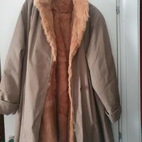 impermeabile con pelliccia di lapin
