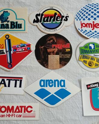 Adesivi pubblicitari anni 80. lotto 10 pz